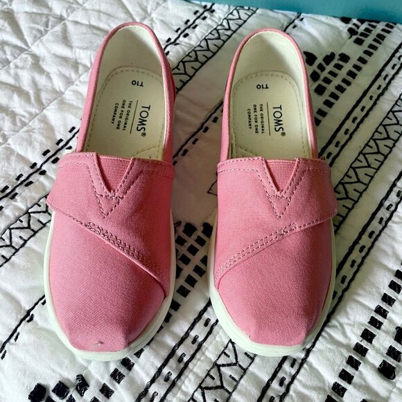 NIB Toms Belmont Bubblegum Pink Canvas Flats - Picture 2 of 6